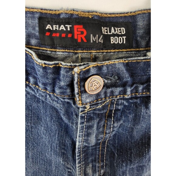Ariat FR M4 Relaxed Boot Cut Jeans Men 38x32 Blue Flame Resistant Denim Workwear - Picture 4 of 11